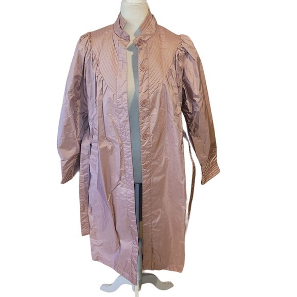 Vintage Saxton Hall Women's Size 8 Mauve Rain Jacket Windbreaker Button Front - Picture 2 of 10